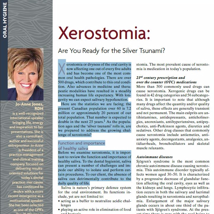 Xerostomia:  Are you Ready for the Silver Tsunami?